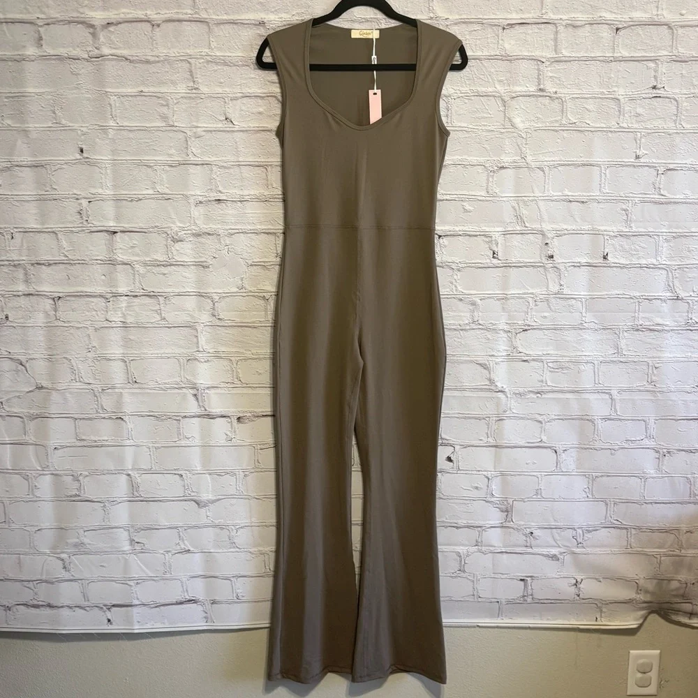 Qinsen Taupe Jumpsuit - Picture 3 of 8